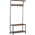 thumbnail image 1 of Linon Metal And Wood Hall Tree, 5 Hooks, Top And Bottom Shelf, 1 of 3