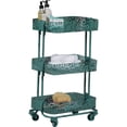 thumbnail image 1 of Linon Metal Three Tier Cart, Turquoise, 29 inches Tall, 1 of 3