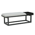 thumbnail image 1 of Linon Mickle Upholstered Bench with Built-In Tray, Black/Gray, 1 of 13