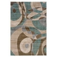 thumbnail image 1 of Linon  Milan Collection Brown/ Turquoise Geometric Area Rug, 1 of 6