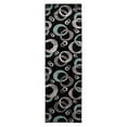 thumbnail image 1 of Linon Miso Barnet Polypropylene 2'6"x8' Rug in Black and Turquoise, 1 of 6