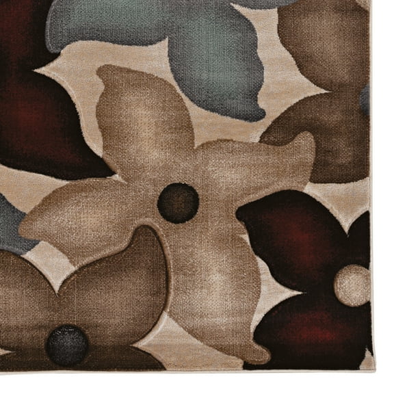 Linon Miso Shea Machine Made Polypropylene 8'x10'4" Rug in Garnet Red