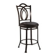 thumbnail image 1 of Linon Mokena 24" Round High Back Counter Stool, Coffee Brown/Coffee Faux Leather, 1 of 10