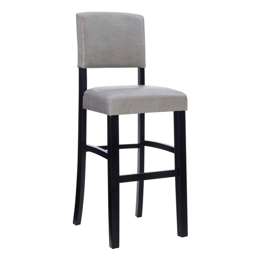 Linon Morocco Full Back Wood Counter Stool 24 Seat Height Manhattan Stain Finish with Lava Fabric Walmart