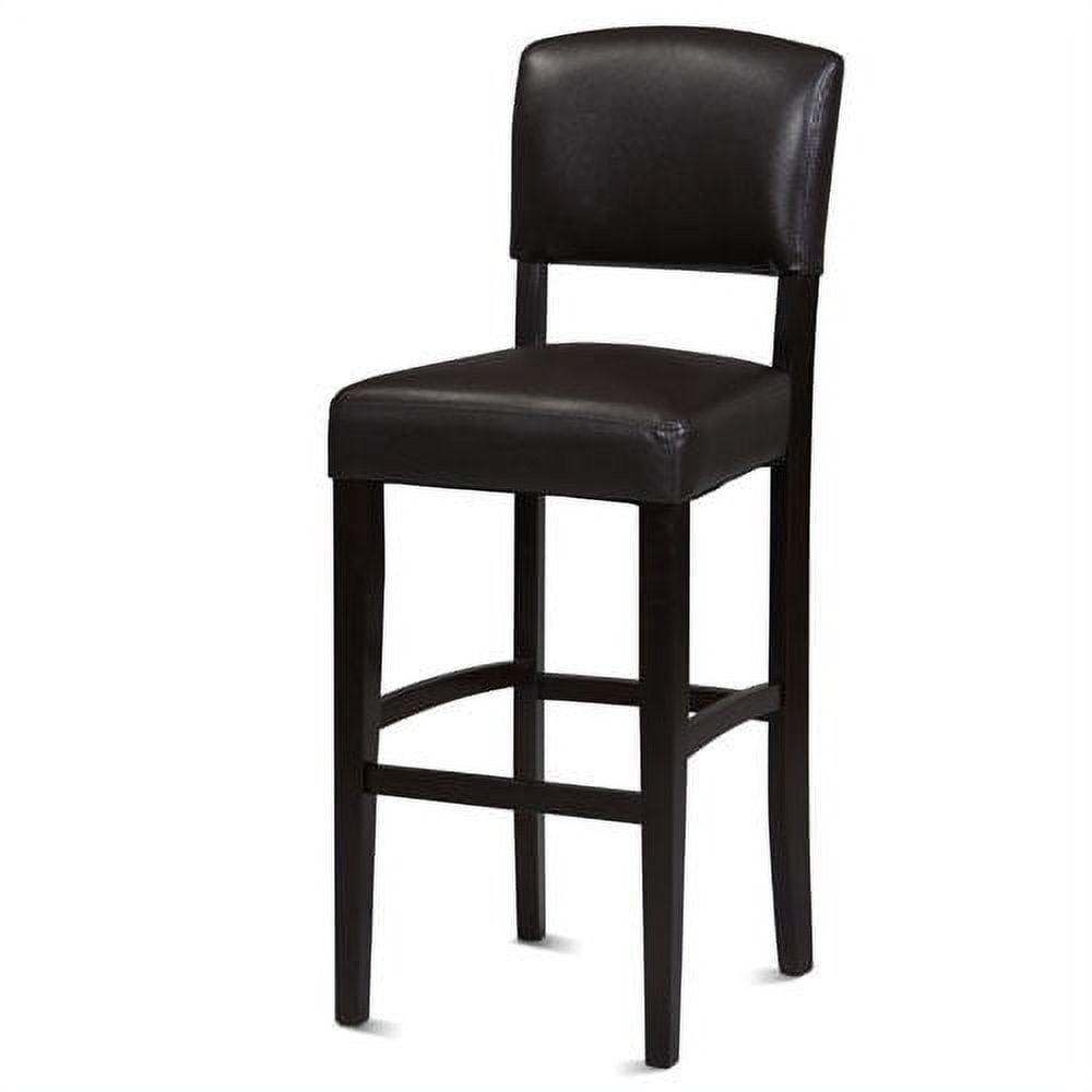 Espresso Elegance 30" Dark Brown Leather Upholstered Barstool