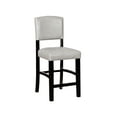 thumbnail image 1 of Linon Monaco Full Back Wood Counter Stool, 24" Seat Height, Black Finish with Dove Gray Fabric, 1 of 5