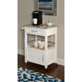 thumbnail image 1 of Linon Monett 2-Tier Mobile Serving Cart with Gray Granite Top, 27.75" Length, White, 1 of 11