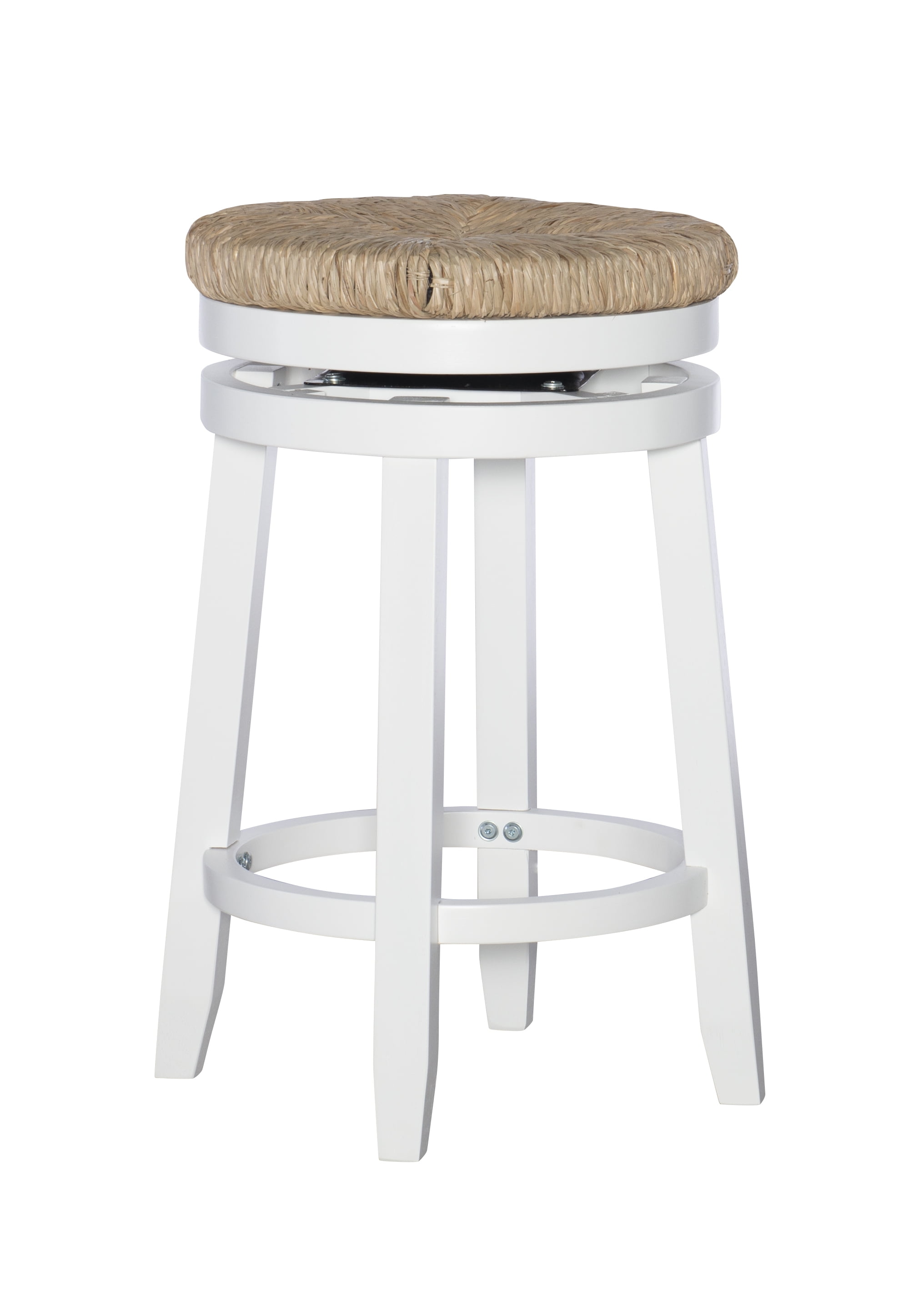 Morgan 25.5" White Wood Swivel Counter Stool