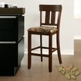 thumbnail image 1 of Linon Mossy Oak Full Back Wood Bar Stool, 30" Seat Height, Dark Walnut with Hand Brushed Black Strokes Finish with Break Up Country Fabric, 1 of 11