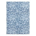 thumbnail image 1 of Linon Motif Printed Faux Rabbit Ingrain Polyester 8'x10' Area Rug in Blue, 1 of 6