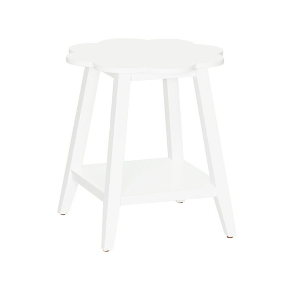 Linon Natalia Kids Flower Side Table, White