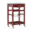 thumbnail image 1 of Linon Natalie Granite Top Rollng Kitchen Storage Cart in Wenge Brown Wood, 1 of 13