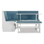 Linon Natasha Traditional Wood Corner Nook Dining Set in Blue