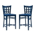 thumbnail image 1 of Linon Neville 24" Indoor Wood Counter Stool, Set of 2, Navy, 1 of 15