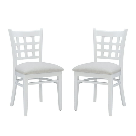 Linon Neville Dining Side Chair, Set of 2, White