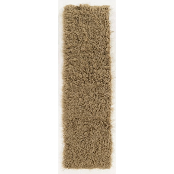 Linon Home Décor New Flokati Area Rug Collection, Mushroom, 2.33 x 8.5