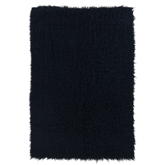 Linon New Flokati 1400grams Black 8 x 10, Rug