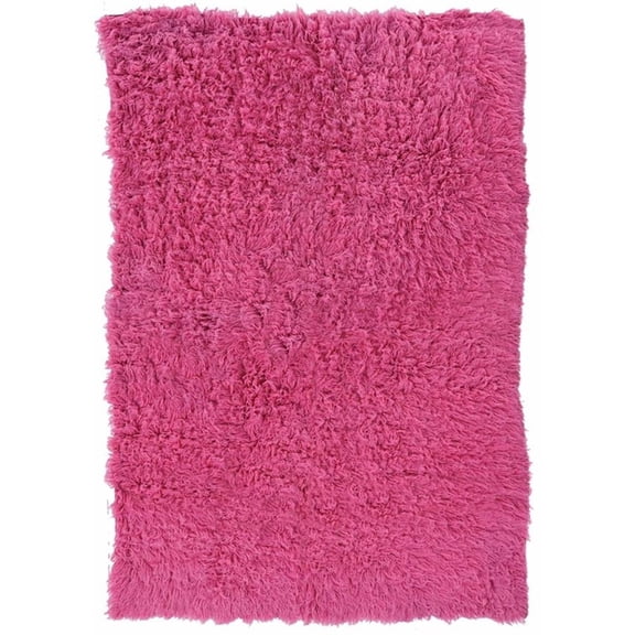Linon New Flokati 1400grams Hand Woven Wool 3'6"x5'6" Rug in Pink