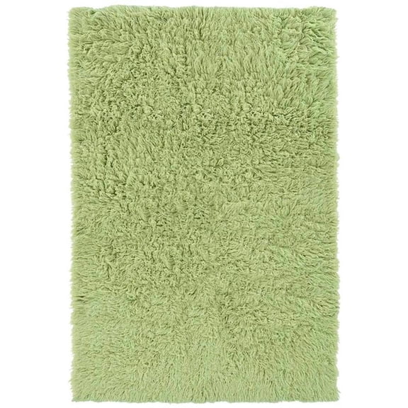 Linon New Flokati Hand Woven Wool 3'6"x5'6" Rug in Lime Green