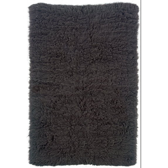 Linon New Flokati Hand Woven Wool 8'x10' Rug in Gray