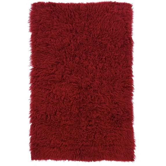 Linon Home Décor New Flokati Area Rug Collection, Red, 3.5 x 5.5