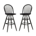 thumbnail image 1 of Linon Newton 30" Windsor Back Bar Stools, Brown Finish, Set of 2, 1 of 11