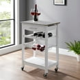 thumbnail image 1 of Linon Neyrey Mobile Kitchen Island, White Finish with Gray and White Speckled Granite Top, 1 of 13