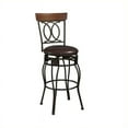 thumbnail image 1 of Linon O & X Full Back Metal Counter Stool, 24" Seat Height, Matte Bronze Finish with Brown Fabric, 1 of 5
