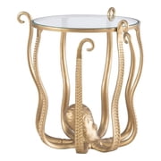 Linon Olivia Metal Octopus Table in Gold