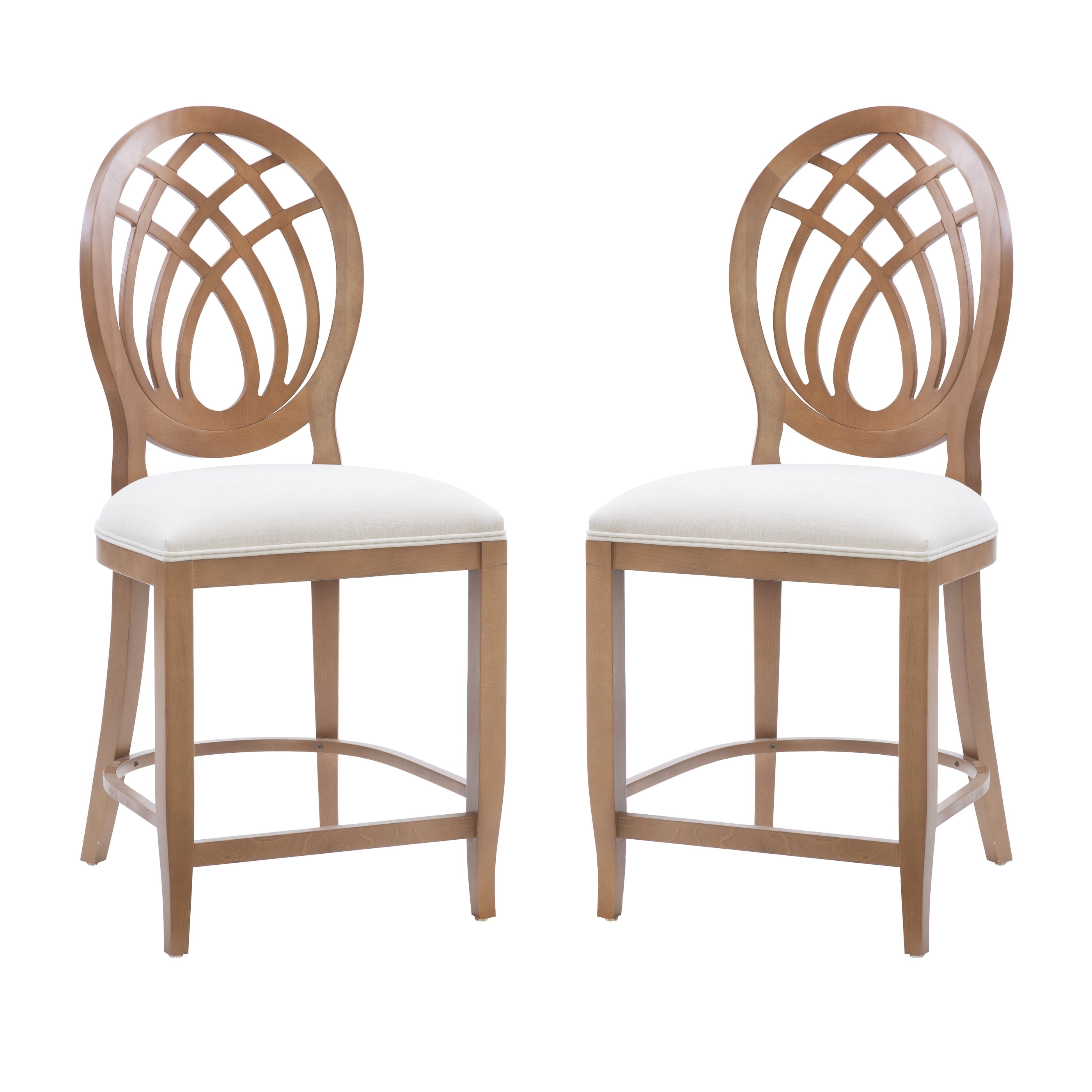 Linon Osborne 24" High Back Brown/Gray Counter Stools, Set of 2