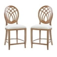 thumbnail image 1 of Linon Osborne 24" High Back Brown/Gray Counter Stools, Set of 2, 1 of 10