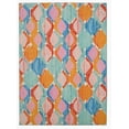 thumbnail image 1 of Linon Outdoor Washable Area Rug Collection, Aqua and Orange, 5' x 7', 1 of 9