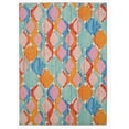 thumbnail image 1 of Linon Outdoor Washable Area Rug Collection, Aqua and Orange, 7' x 9', 1 of 9