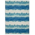 thumbnail image 1 of Linon Outdoor Washable Area Rug Collection, Ivory and Blue, 3' x 5', 1 of 8