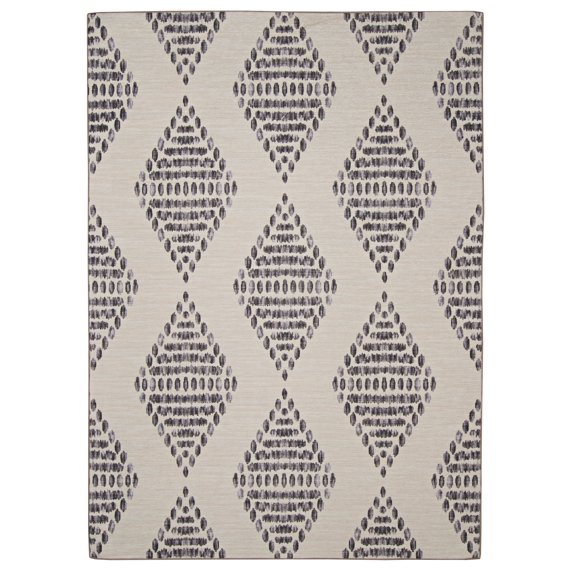 Linon Outdoor Washable Area Rug Collection, Ivory and Brown, 3' x 5'