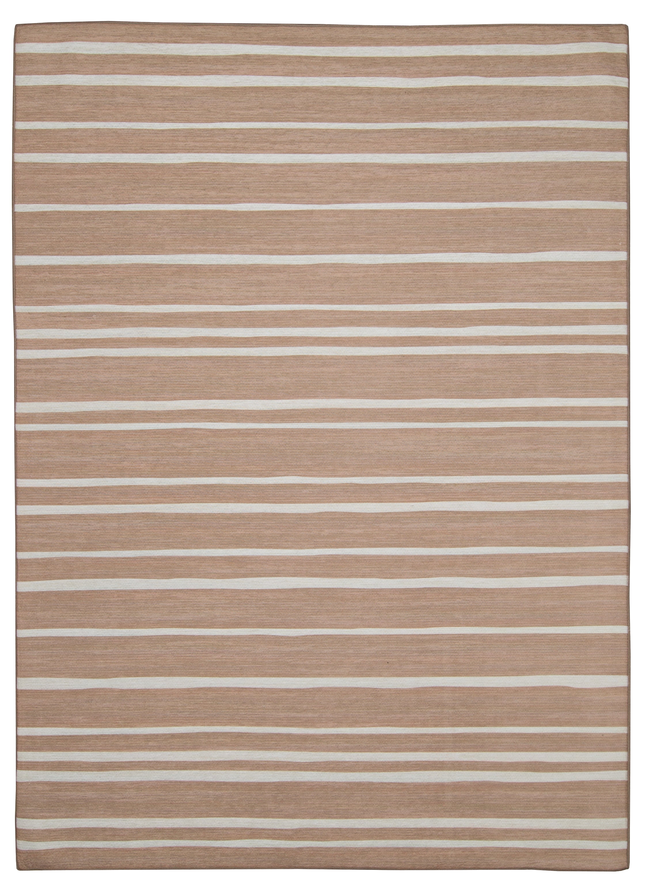 Linon Outdoor Washable Area Rug Collection, Tan and Ivory, 3' x 5'