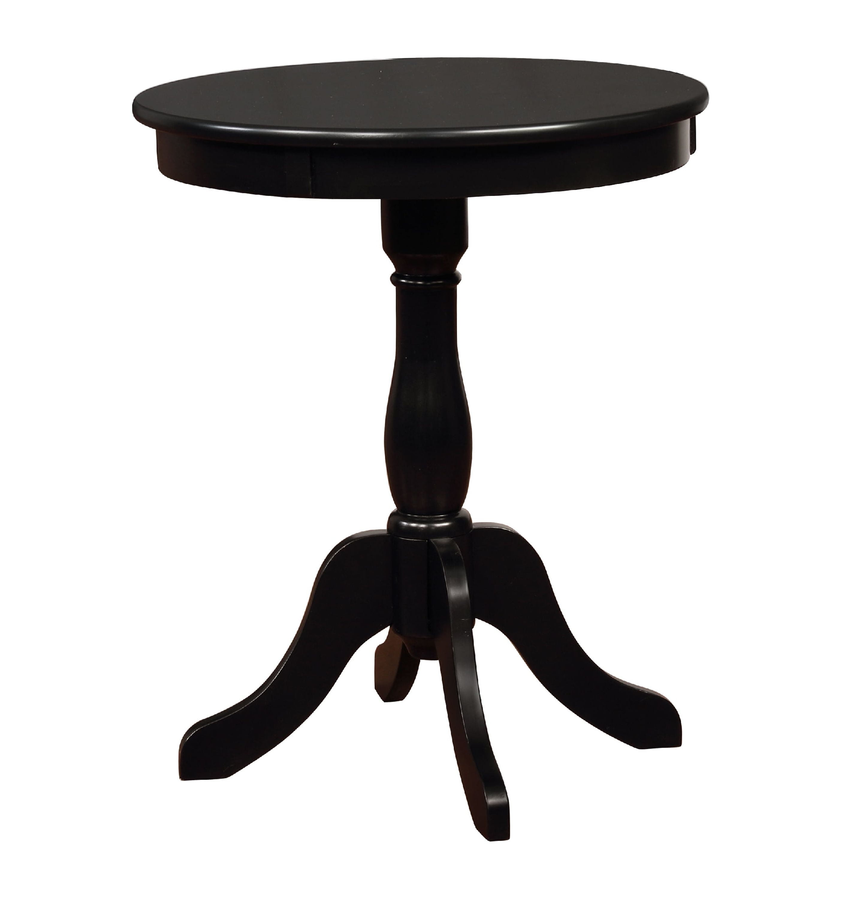 Contemporary Saber Black Round Wood Side Table