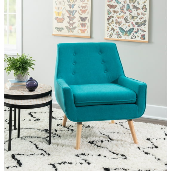 Linon Parkside Mid-Century Lounge Chair, Bright Blue