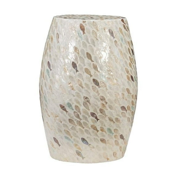 Linon Pattison Capiz Drum Table Fish