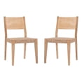 thumbnail image 1 of Linon Patty 18" Dining Chairs with Woven Seats Set of 2 in Natural Brown Wood, 1 of 14