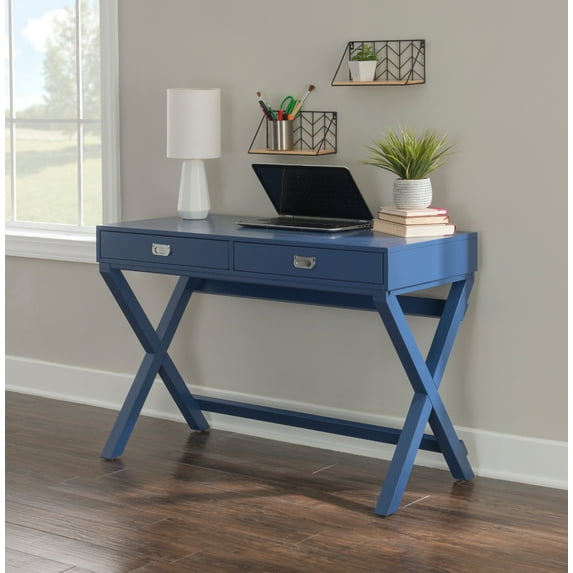 Linon Peggy 2-Drawer 44" Writing Desk, Navy