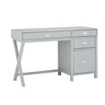 thumbnail image 1 of Linon Peggy 3-Drawer Computer Desk with File Cabinet, 48" W x 18" D, Gray Finish, 1 of 20