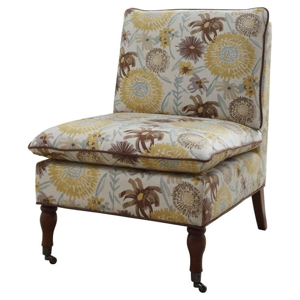 Linon Peggy Floral Pillow Top Slipper Chair