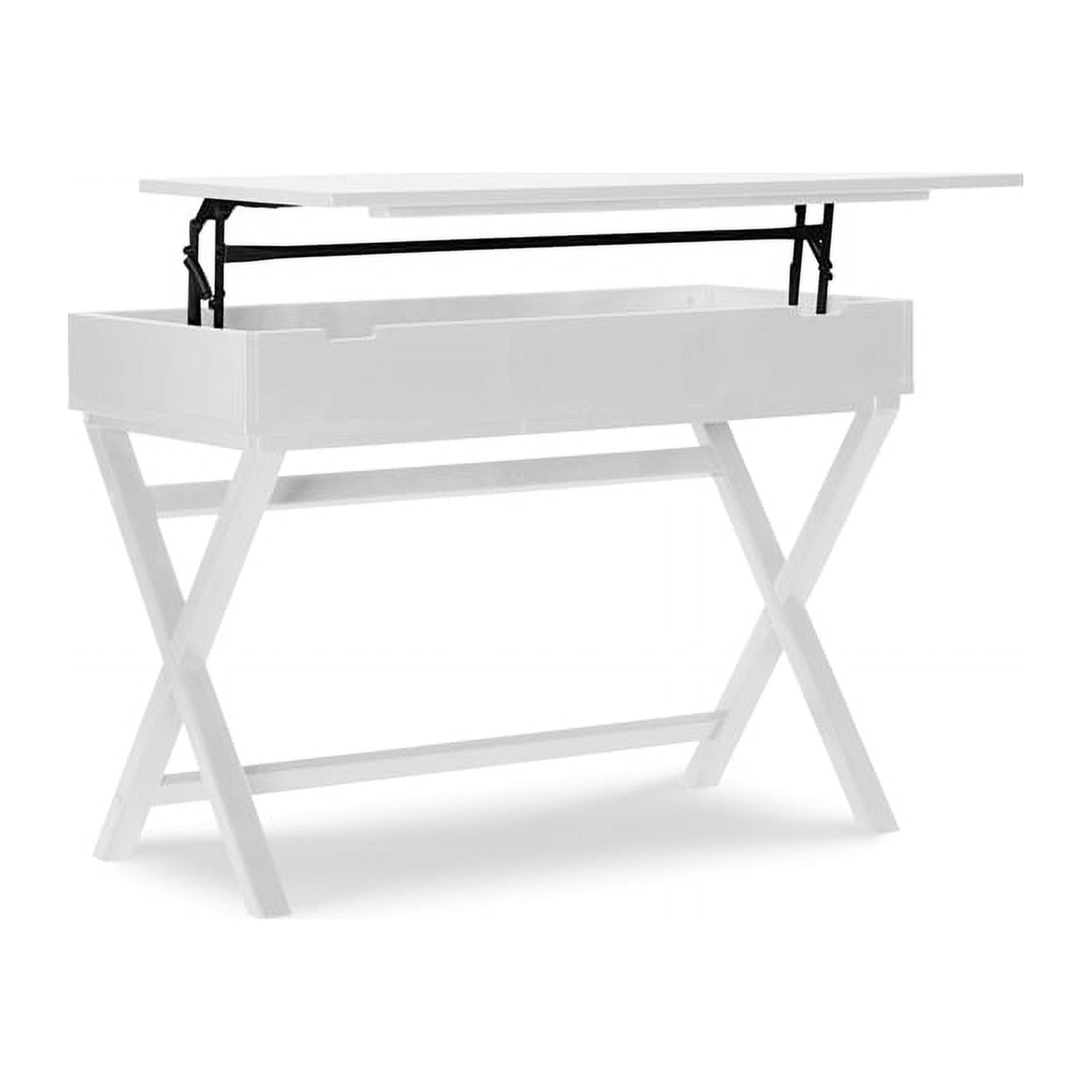 Linon Peggy Lift Top Stand Up Wood Desk in White