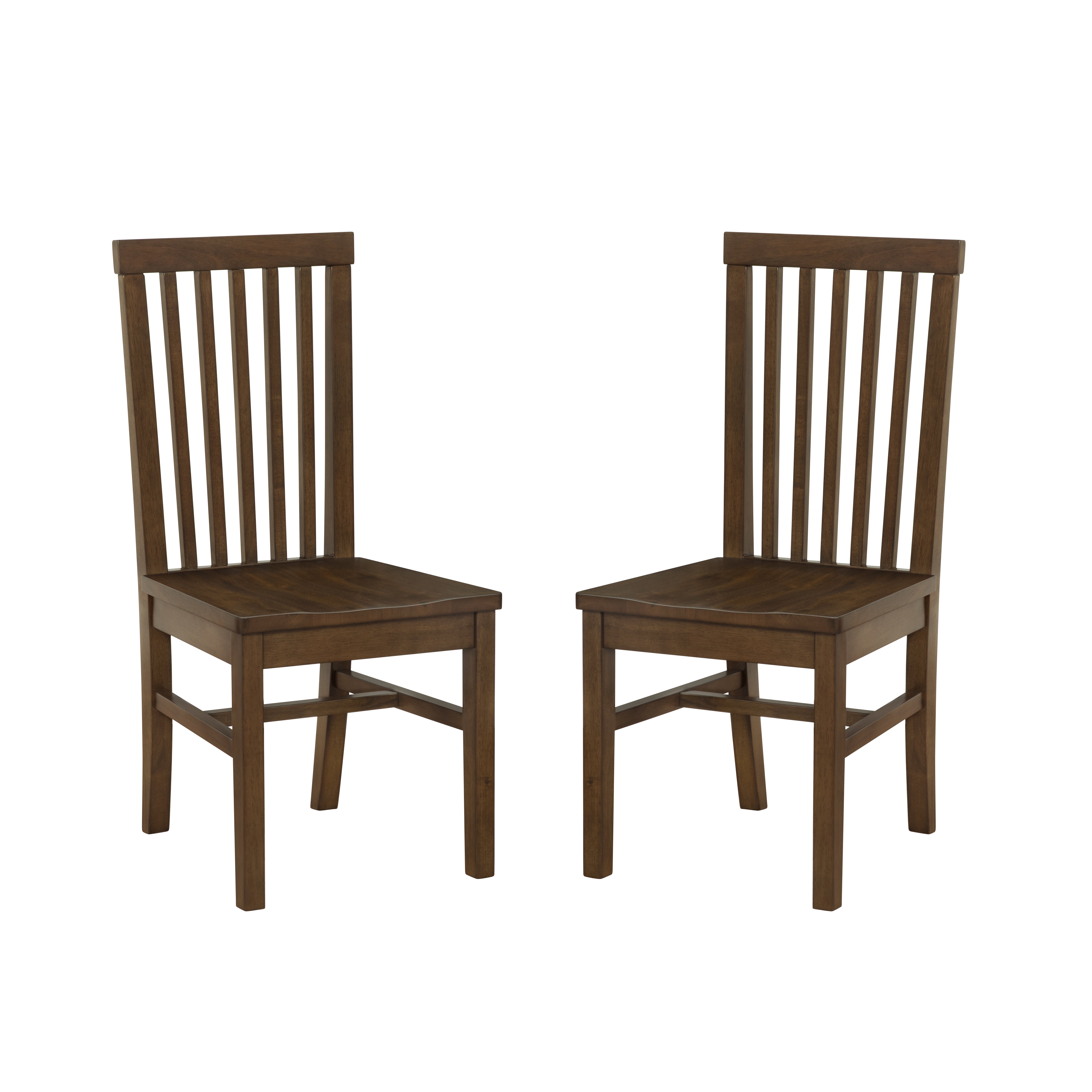 Linon Percival Indoor Wood Dining Side Chair, Set of 2, Walnut