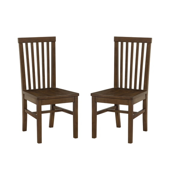 Linon Percival Indoor Wood Dining Side Chair, Set of 2, Walnut