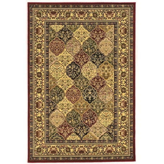 Linon Home Decor Trio Area Rug Collection, Camel and Brick, 1.83' x 2.83'