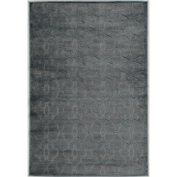Linon Platinum RawIron Power Loomed Polyester 2'x3' Rug in Blue