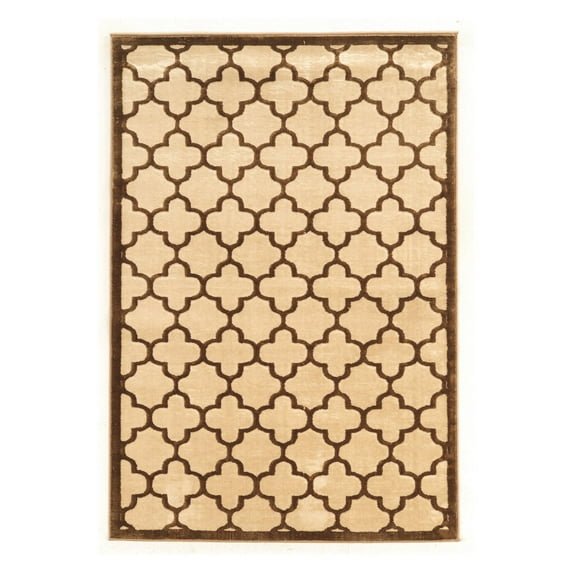 Linon Platinum Trellis Power Loomed Polyester 2'x3' Rug in Blue