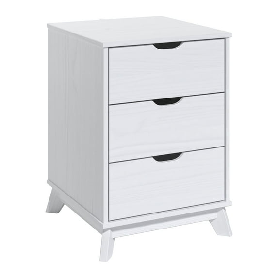 Linon Polly 3 Drawer Nightstand White